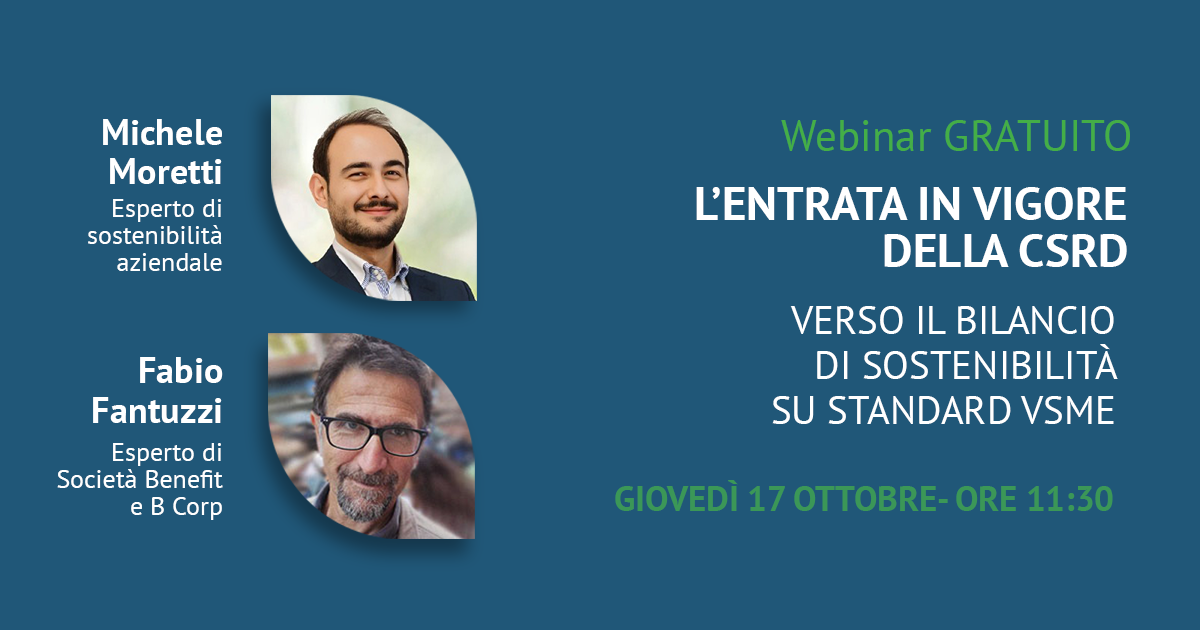 webinar l'entrata in vigore della CSRD: verso il bilancio di sostenibilità su standard VSME